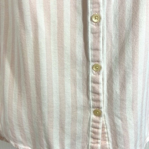 Madewell - Central Pink And White Soft Striped Button Down Rolled Sleeve Top SM - Picture 6 of 11